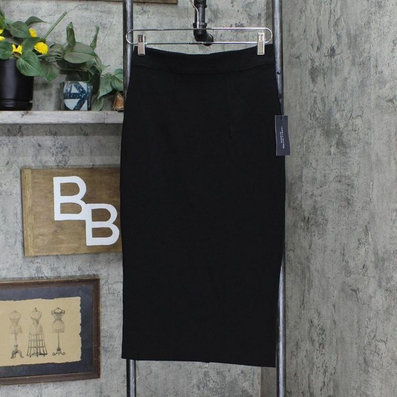 NWT Tommy Hilfiger Women's Midi Pencil Skirt H2NSA342 0 Black - Picture 2 of 5